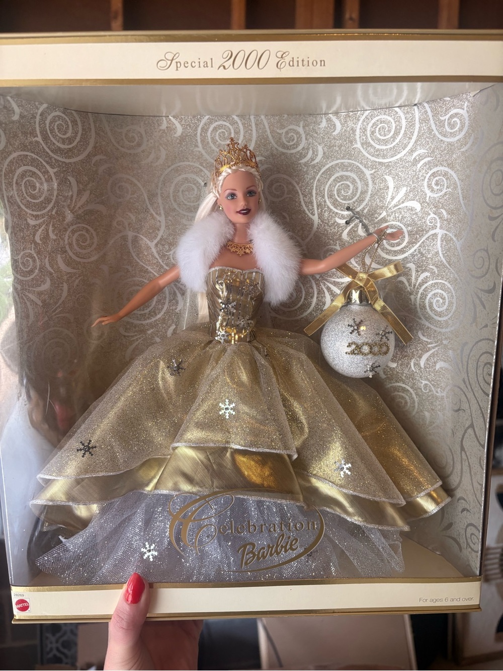 Barbie Gold and White Celebration Doll - Glittering Gown